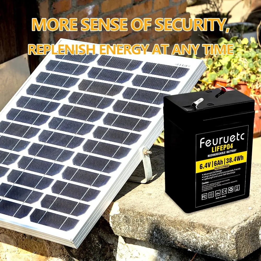 6V 6Ah LiFePO4 Lithium Battery, 2 PCS,2000 Cycles Rechargeable Lithium Iron Phosphate Battery, Used for Emergency Lights