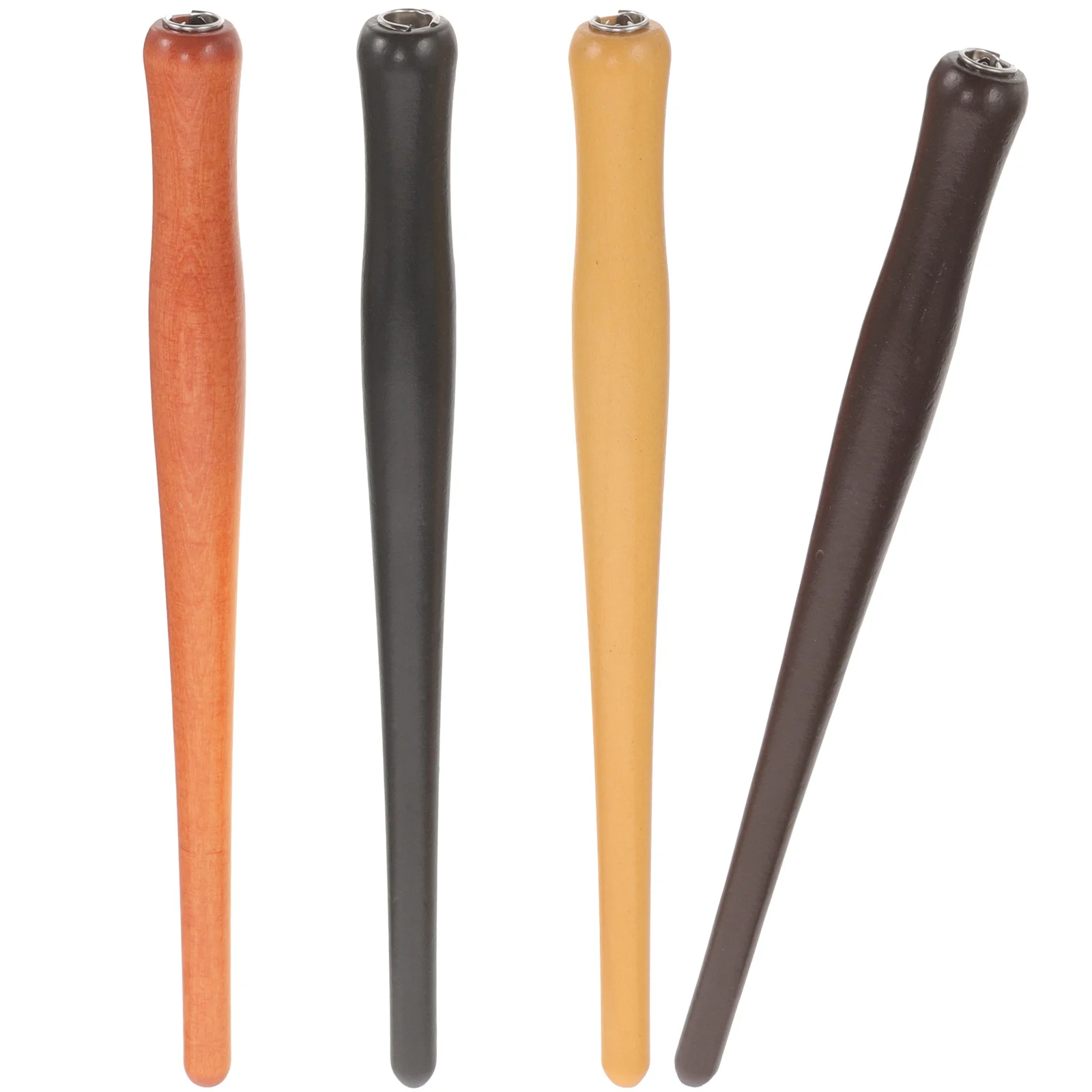 4 Pcs Wooden Dip Pen Holder Fountain Ink Penholder Vintage Calligraphy Writing Accessory Supplies