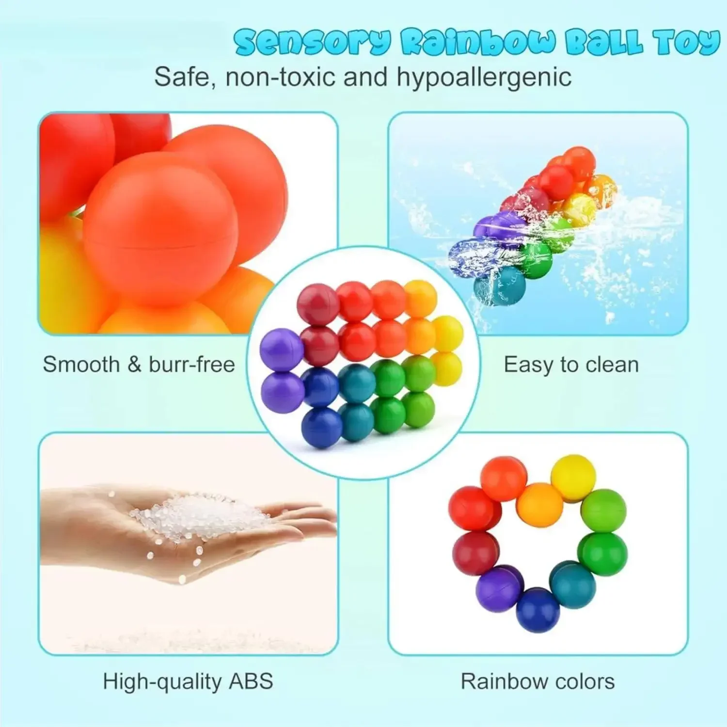 Sensory Fidget Toys Autism Fidget Ball Autistic ADHD Cool Desk Toy Calm Down Travel Airplane Toys Stuffers Gift for Kids Girls 4