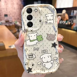 Adorable Kawaii White Puppy Phone Case Cover - Galaxy M55 5G (1)
