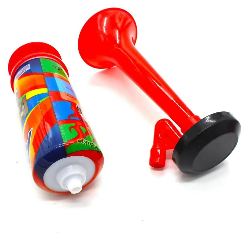 Plastic Horn Sports Competition Cheering Horn with Air Pump Red Handle Loud Sound Supporter Durable Sports Horn Football Match Kids Toy