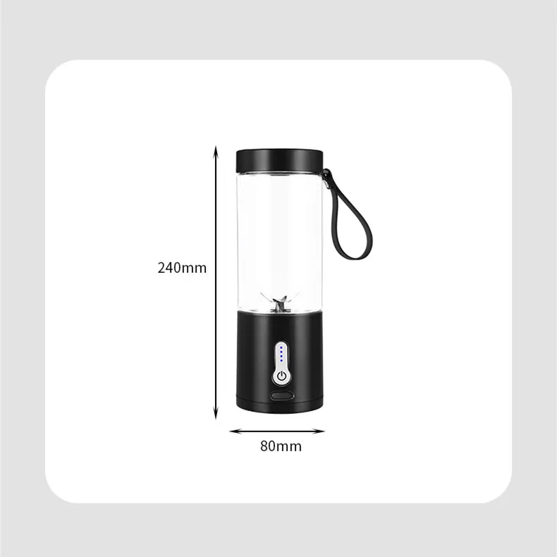 Viaggio Esterno Casa Portatile Frullatore di Frutta Mini USB Ricaricabile Spremiagrumi Senza Fili Tazza di Succo_voghion.com