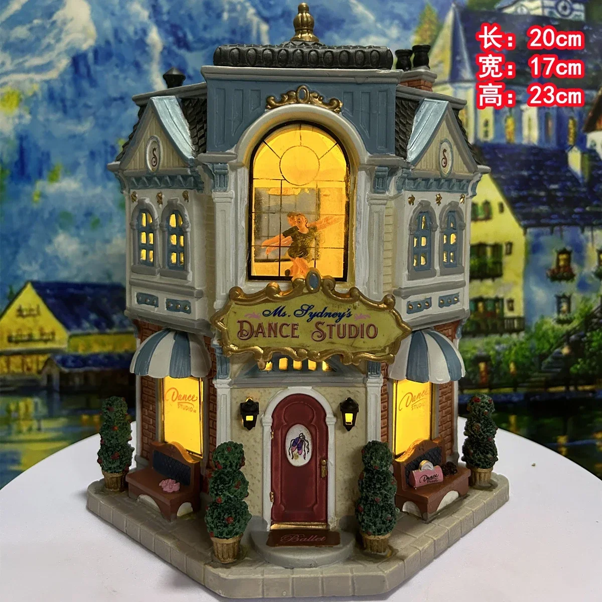 

Creative Ceramic Painted Lamp Figures House Miniature Version of European Building Home Furnishing Living Room Ornaments Gift