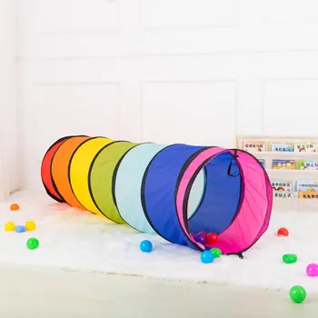 Foldable Rainbow Children's Tent Crawling Tunnel Play House Indoor Toy Tube Baby Crawling Games Tent Kids Little House Tipi Tent