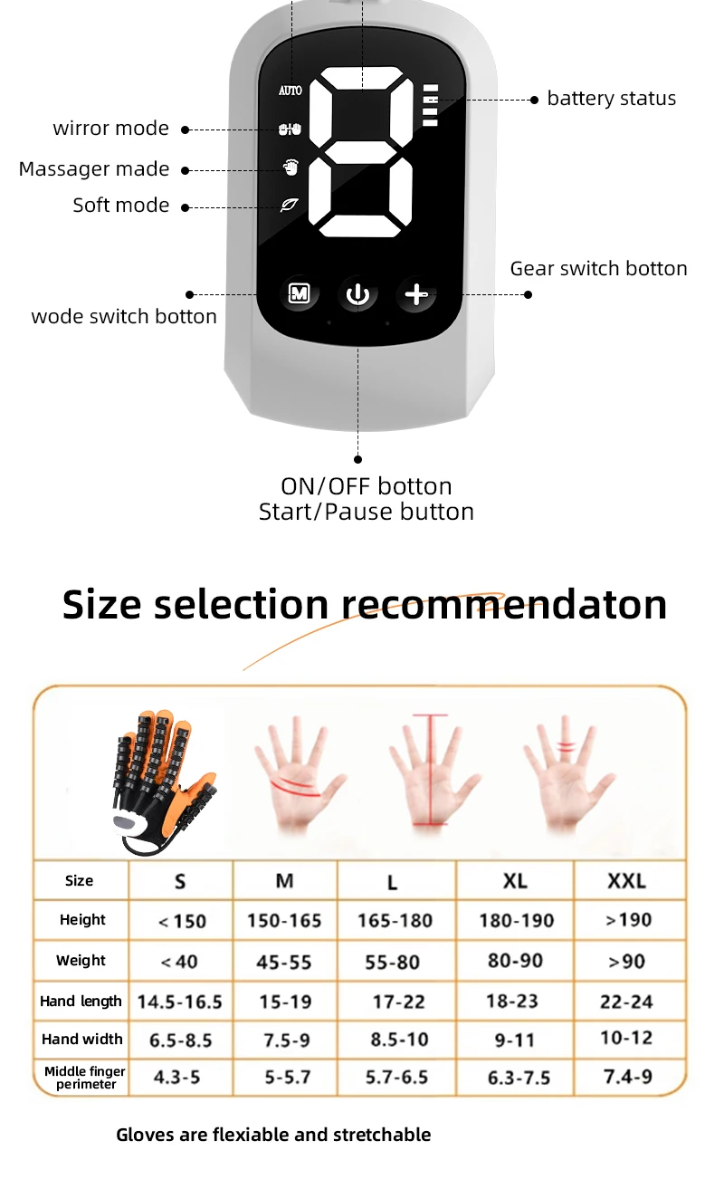 2025 Rehabilitation Robot Gloves Stroke Recovery Equipment With Bracelet Infarction Training Dvice Finger Hand Function Workout - AliExpress