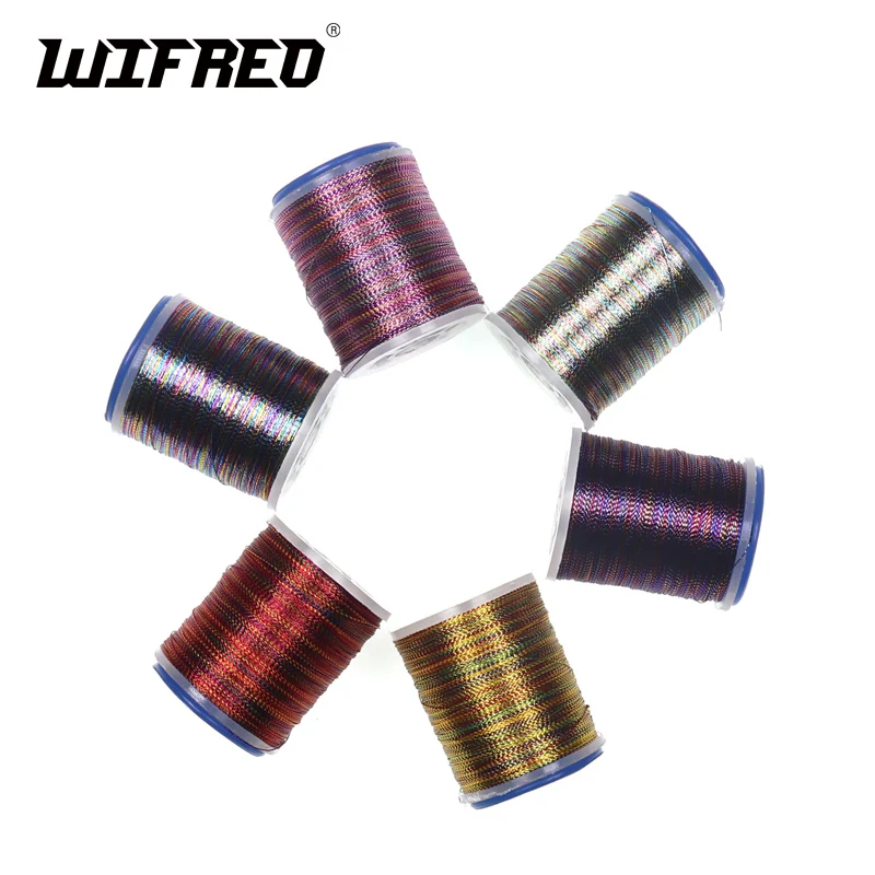 Wifreo 100Yards 150D Filo Metallico Arcobaleno Per La Pesca Gambe A Mosca Streamer Rib Ninfa Body Fly Tying Assist Jig Hook Leging Line