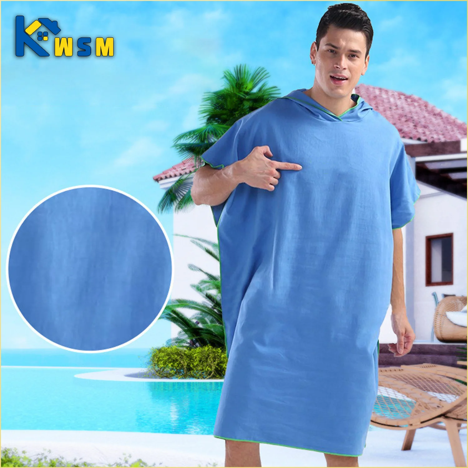 Quick-drying Changing Robe Quick Dry Bathrobe Hooded Absorbent Bath Towel Swimming & Fitness Super Absorbent Bathrobe bath towel