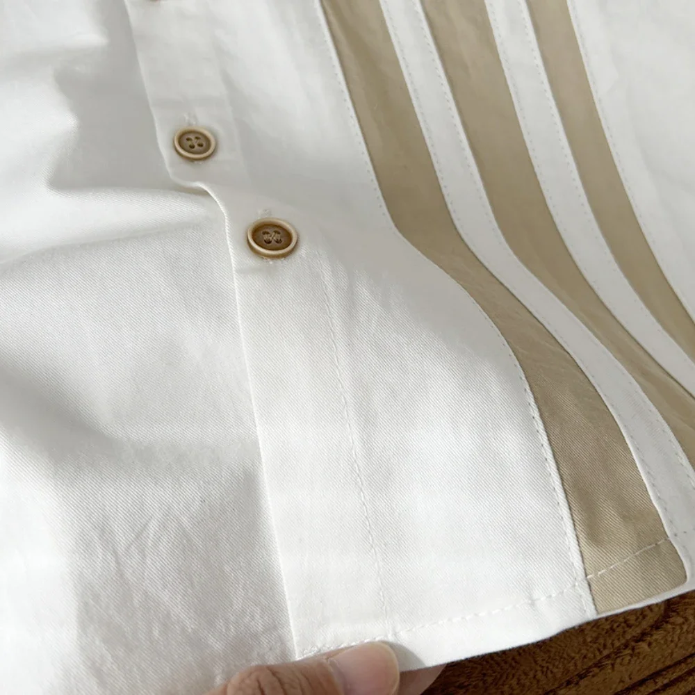 Baby Boys Blouses Striped Outerwear Kids Pocket Jacket Soft Shirts Spring Autumn 2 To 10 Yrs Children's Clothing Casual