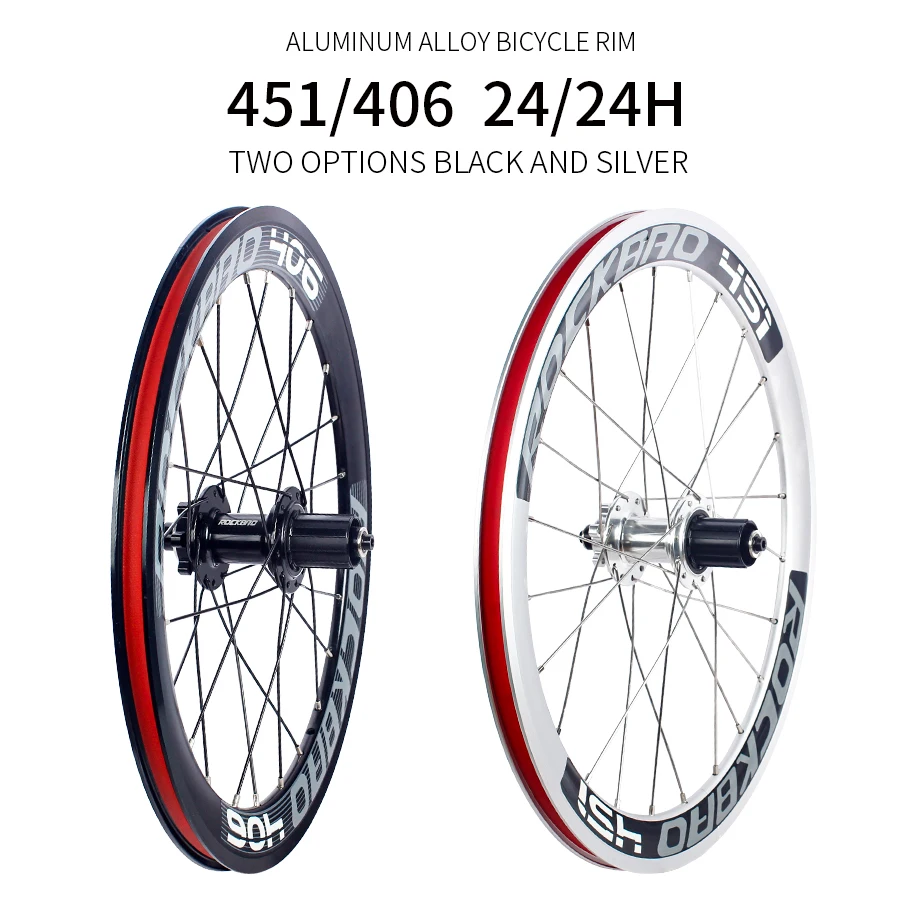 Rockbao-折りたたみ自転車ホイールセット,アルミニウム合金,40mm