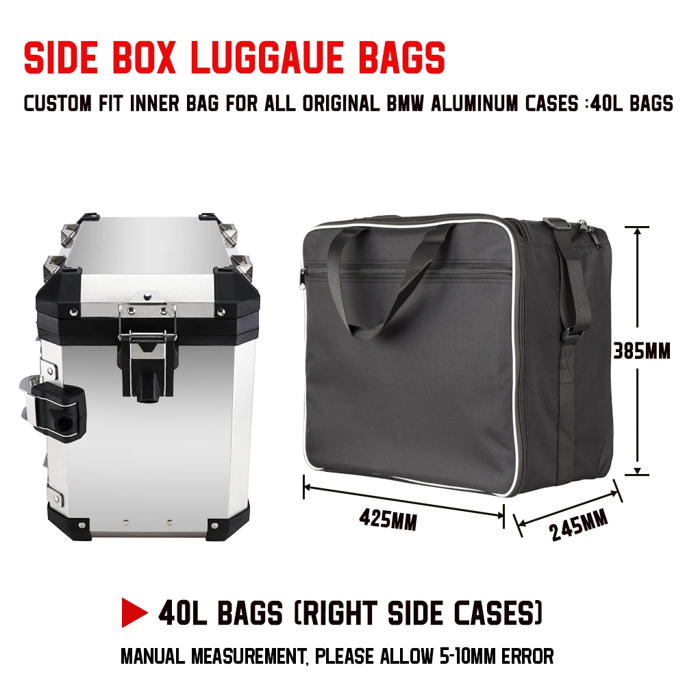 For BMW R1200GS Adv Black Inner Bags Motor Saddle Bag Adventure WATER-COOLED R1250GS R 1250 GS Adventure Motorcycle Luggage Bags