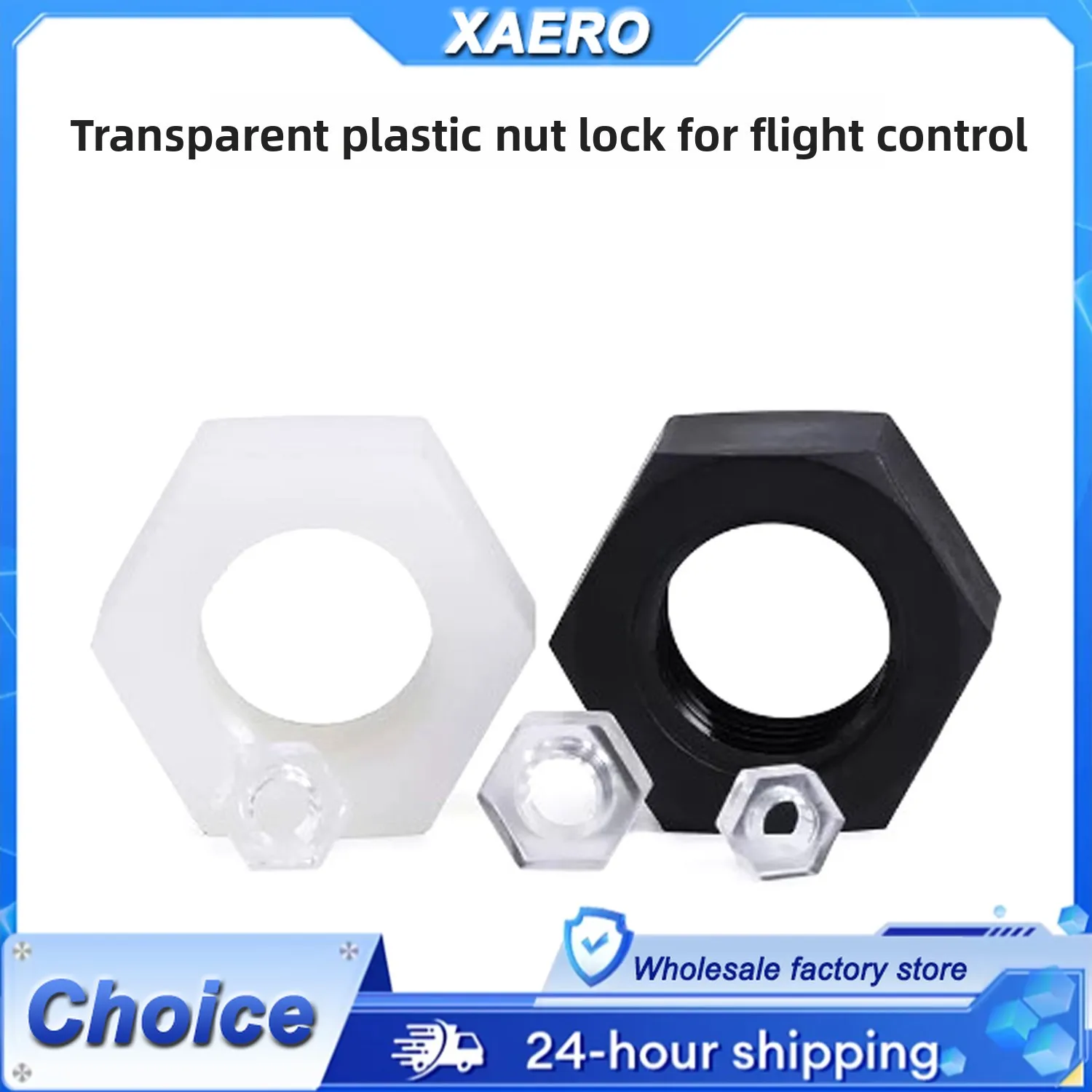 Lot de 10 écrous hexagonaux nylon M2 M3 transparents pour drone FPV