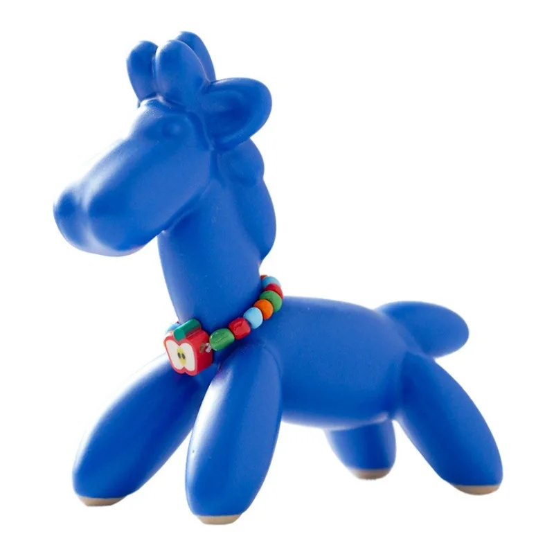 New Ceramic Balloon Horse Statue Cute Pet Tea Companion Ins Style High Aesthetic Lovely Childrens Day Gift Home Desk Ornament