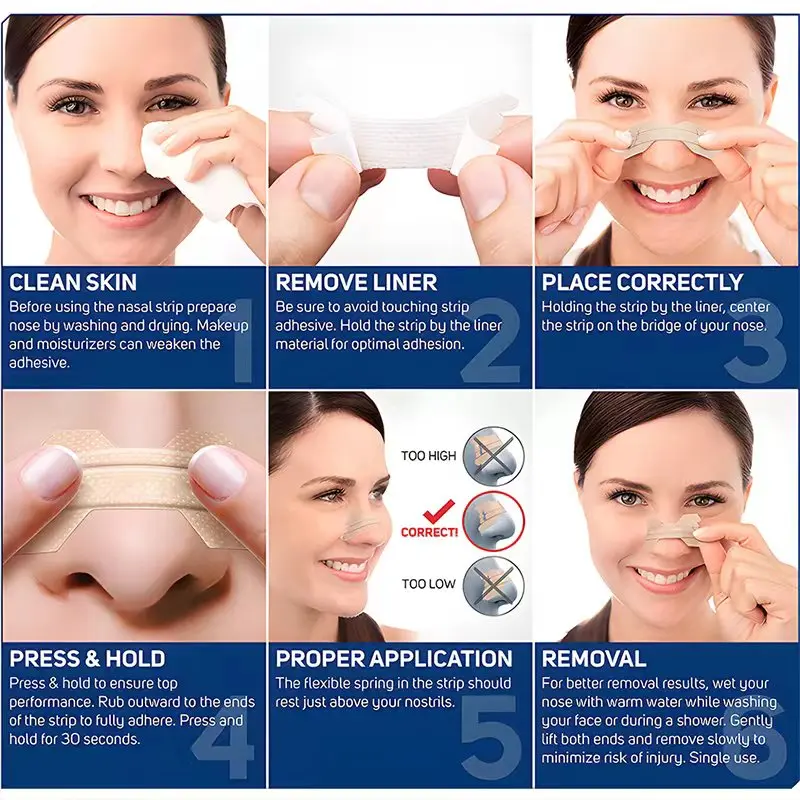 30-100PCS Nasal Strip for Adults Kids Reduce Snoring and Relieve Nose Congestion Works Instantly to Improve Sleep Anti Snoring 6