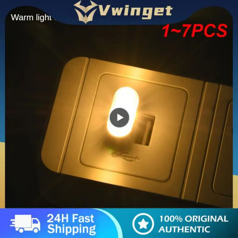 

1~7PCS Mini USB Light LED USB Night Light Modeling Car Ambient Light Neon Interior Light Car Jewelry (5 kinds of light colors)