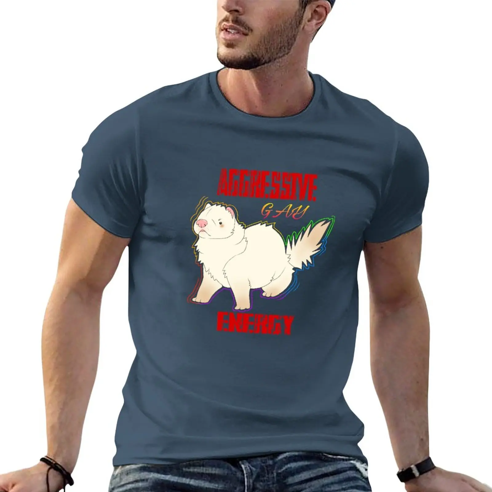 

Aggressive Gay Energy Lettering DEW Ferret T-Shirt shirts graphic tees funnys mens t shirts pack