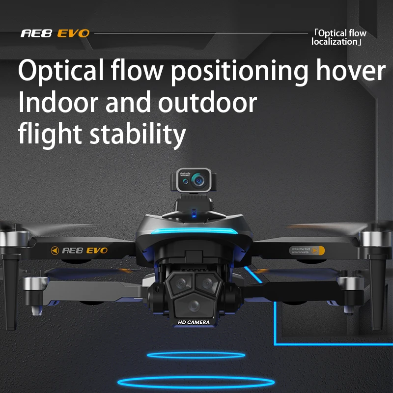 AE8 EVO 미니 드론 와이파이 FPV GPS 리턴 브러시리스 모터, 6K HD 듀얼 카메라, 360 ° 레이저 장애물 회피 RC 쿼드콥터 드론 장난감
