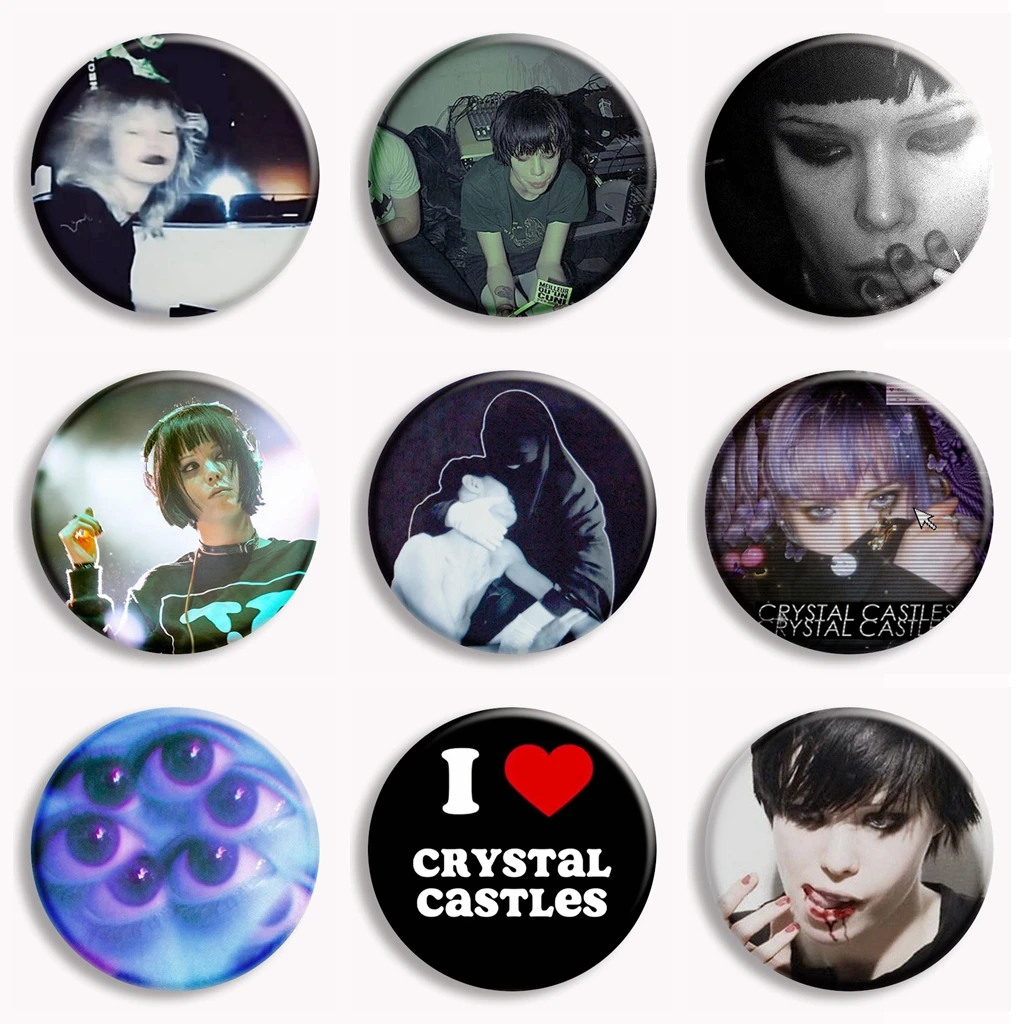 Crystal Castles Soft Button Pin I Love Crystal Castles Brooch