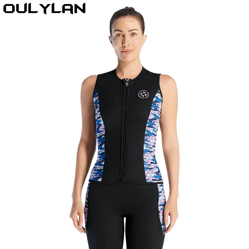 

Oulylan Surfing Snorkeling 2MM Diving Pants Sunscreen Cold Proof Warm Men Women 3MM Neoprene Diving Vest Sleeveless Wetsuit Top