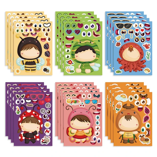 8/16Sheet Disney Toy Story Puzzle Stickers Games DIY Make a Face Stickers  Education Toy Party Decoration Gifts For Baby Children - AliExpress