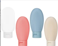 4 - Piece Travel Bottle Set: Refillable 60ml Silicone Containers (Dark Colorful)
