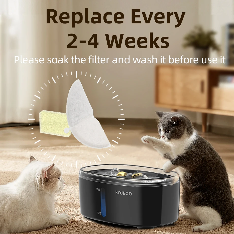 Filtre pour la fontaine Rojeco 2.5L double chat – Accessoire officiel 