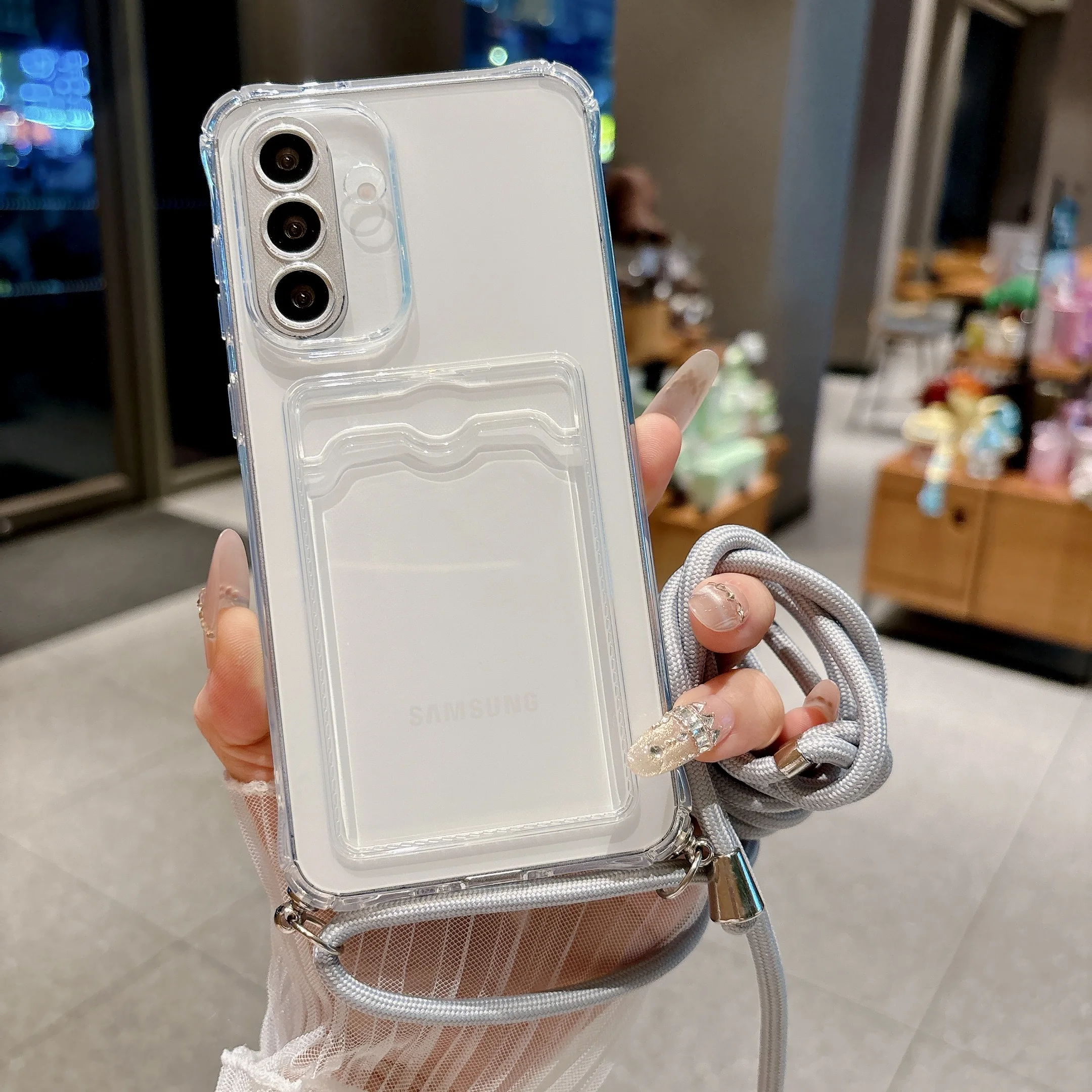 Clear Slot Crossbody Lanyard Card Case Cover