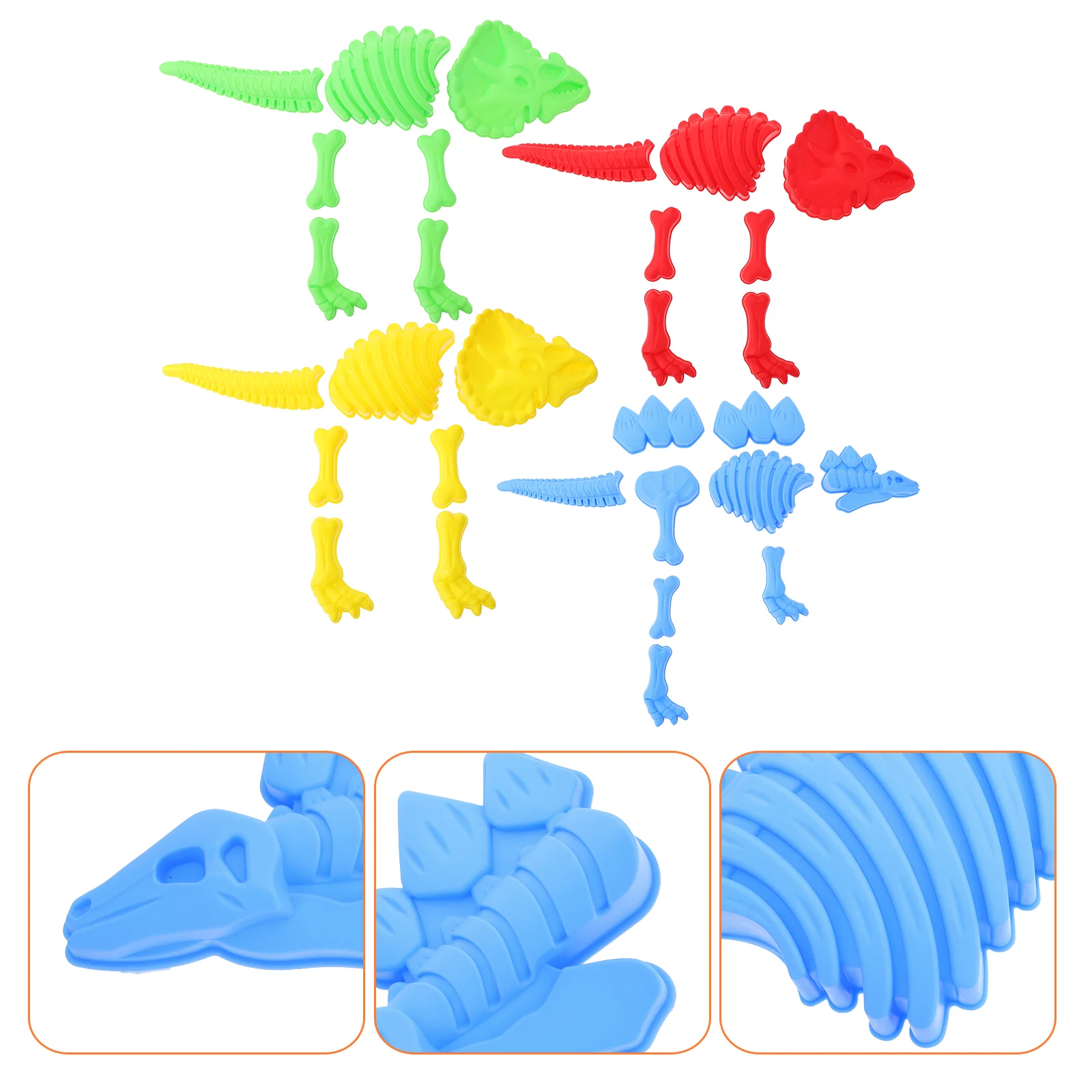 

4 Sets Dinosaur Mold Sand Molds for Kids Toy Puzzle Plastic Beach Educational Plaything Child Children’s