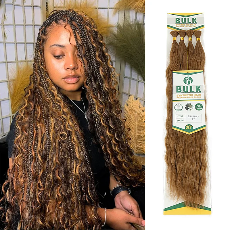 Bulk Synthetic Hair For Braiding Color 350 Blonde Super Wave bundles Boho Braids Synthetic Crochet Hair Synthetic Curled Hair synthetic crochet hair synthetic curled hair