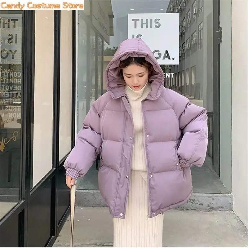 Women Short Jacket Winter Parkas Thick Hooded Cotton Padded Jackets Coats Female Loose Puffer Parkas Oversize Outwear