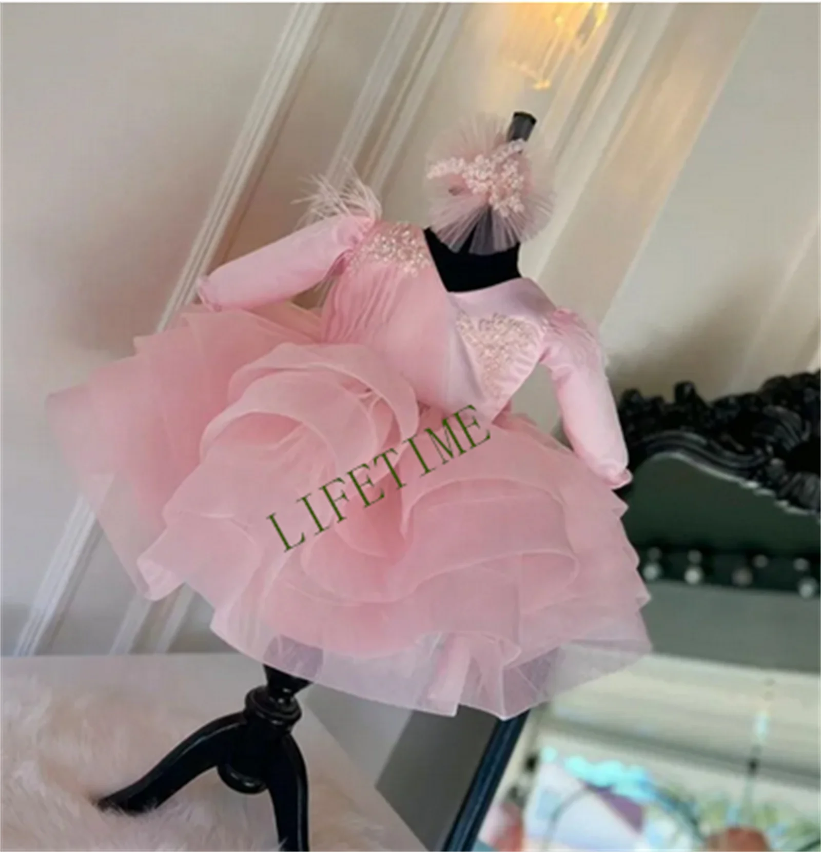

Pink Fluffy Party Baby Girls Dress Toddler Tutu 1st Birthday Princess Dresses For Girl Wedding Prom Christmas Gown