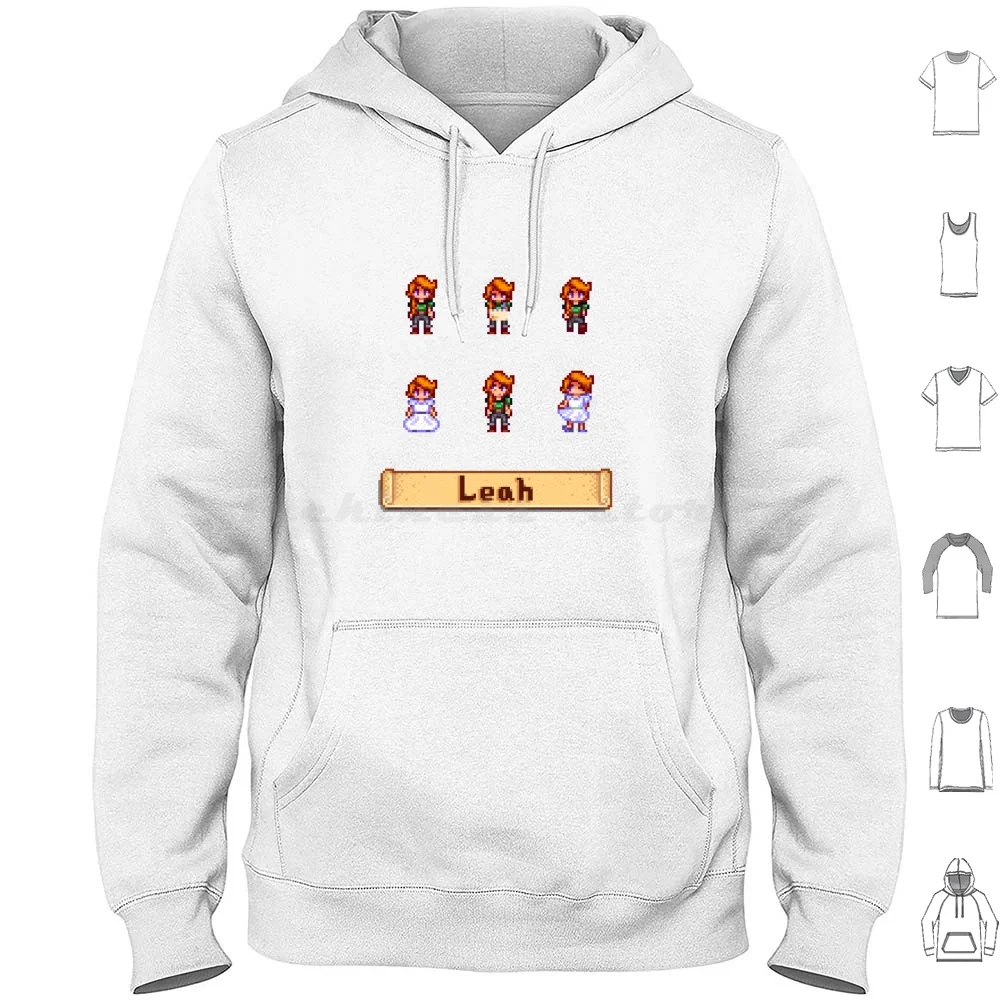 Stardew Valley Sprites-Felpe Con Cappuccio Leah Manica Lunga Stardew Valley Stardew Valley Videogioco Game Pc Switch Gaming Gamer