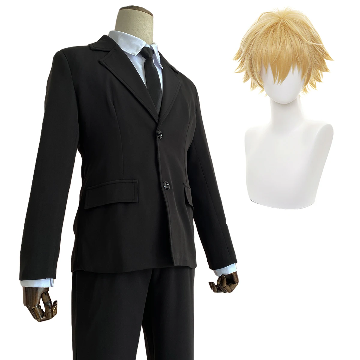 6pcs Chainsaw Man Anime Power Cosplay Costume Outfit + Cosplay Wig Women  Cosplay Jacket Pants Uniform Halloween Party Fancy Dress Up Set 