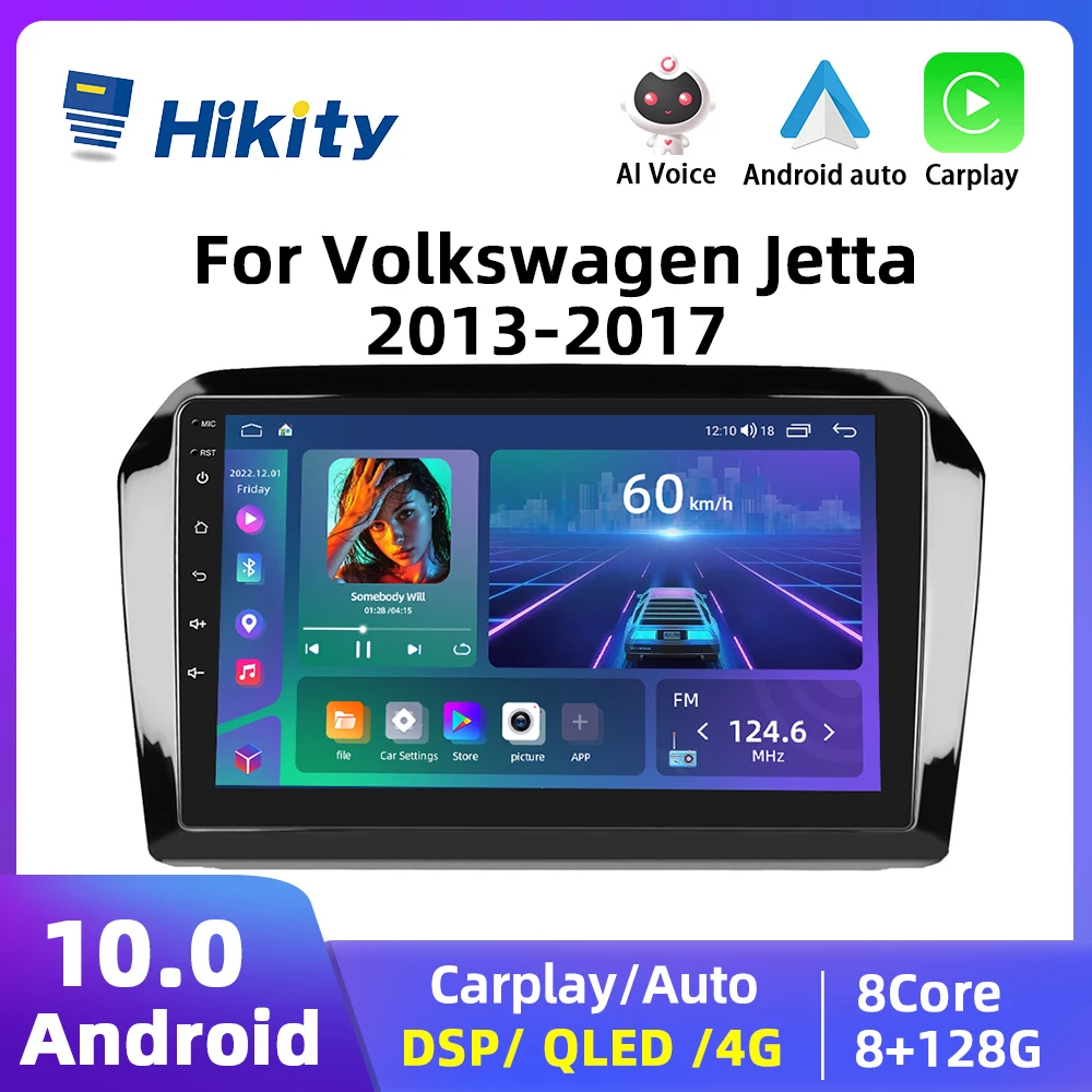 

Автомагнитола Hikity, 2 Din, Android, мультимедиа для Volkswagen Jetta 2013-2017, Автомагнитола для Carplay, Авторадио, навигация GPS, Wi-Fi, DSP