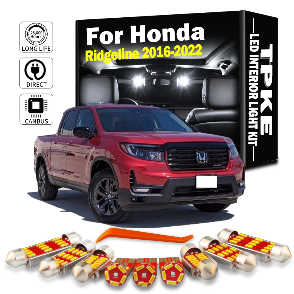 TPKE 17Pcs LED Interior Map Dome Light Kit For Honda Ridgeline 2016