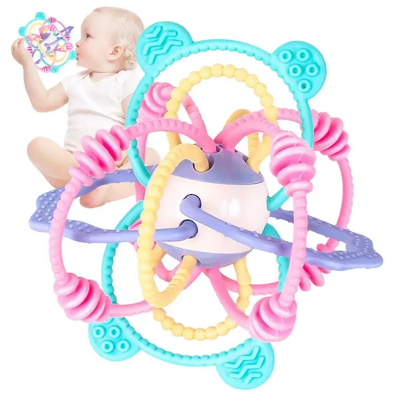 

Teething Toys For Babies Rattle Chew Toys Comfortable To Hold Funny Vibrant Various Textures Soft Montessori Teether Rattle