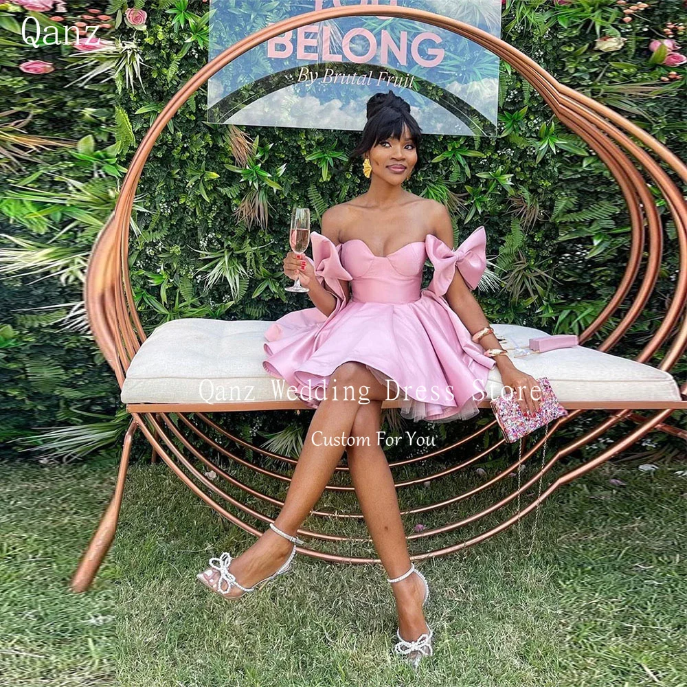 Qanz-Vestidos cortos de cóctel de princesa para mujer, traje de