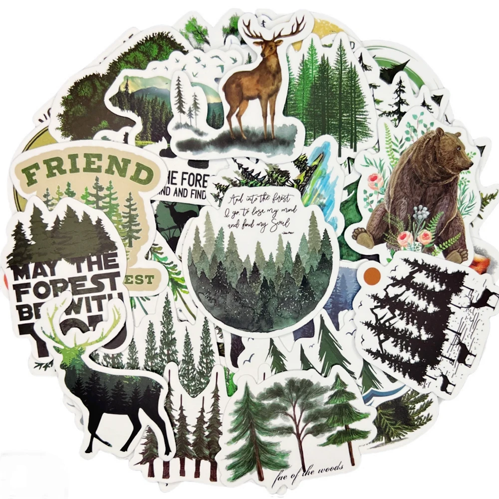 

10/30/50Pcs Forest Waterproof Graffiti Sticker Decorative Luggage Cup Laptop Phone Skateboard Guitar Scrapbook Kids Stickers