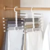 5In1 Magic Trouser Rack Hangers Stainless Steel Folding Pant Rack Tie Hanger Shelves Bedroom Closet Organizer Wardrobe Storage 1