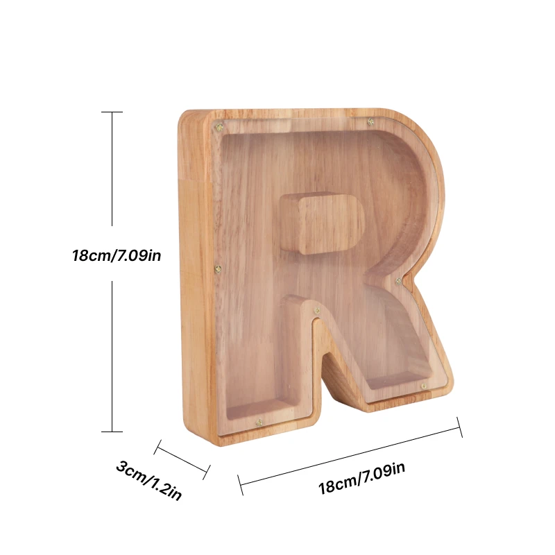 Piggy Bank Wooden Pure Money Box Personalized Wooden Piggy Bank Letter Coin Savings Box Banks To Save Kids Christmas Gift