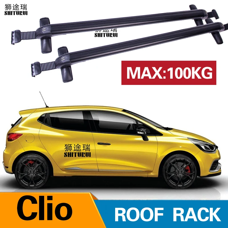 2Pcs Roof bars For RENAULT Clio IV, 5dr Hatchback, 2013 2017 2018 2019 Aluminum Alloy Side 2Pcs Roof bars For RENAULT Clio IV, 5dr Hatchback, 2013 2017 2018 2019 Aluminum Alloy Side