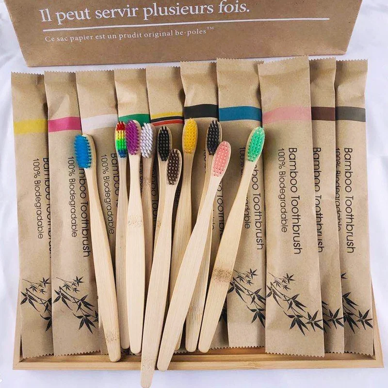 

1PC Adult/Kid Environmental Bamboo Charcoal Toothbrush For Oral Care Teeth Cleaning Eco Friendly Wooden Soft Bristle With Box