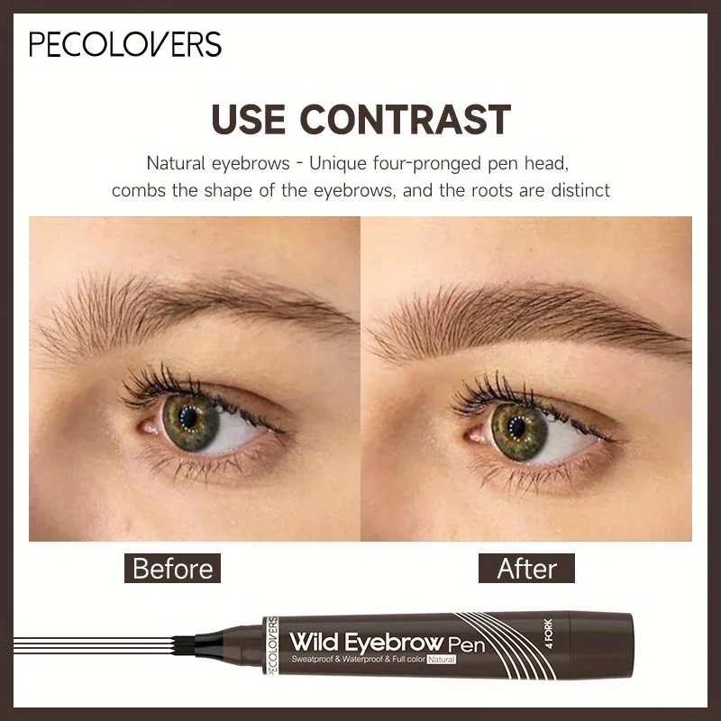 4 Forks Waterproof Eye Brow Pencil Matte Smudge-proof Liquid Tint Makeup Natural Lasting Eyebrow Tattoo Cosmetic 6