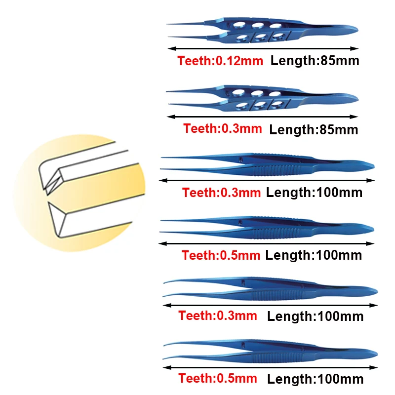 

Ophthalmic Tweezers Tissue Forceps Eyelid Tool Ophthalmic Instrument Titanium Alloy
