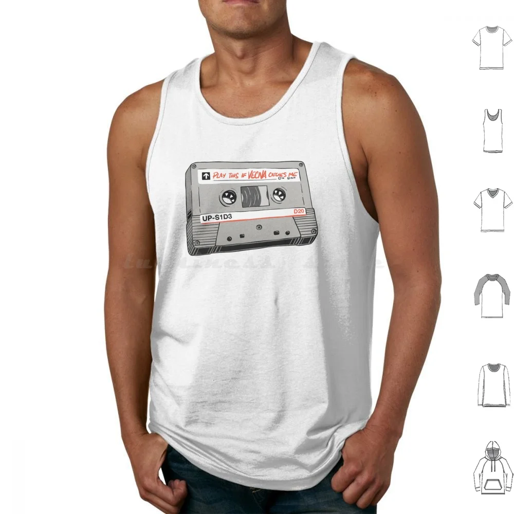 thumbnail image 1 of Play This In Case Of Vecna Tank Tops Vest Sleeveless Stranger Vecna K7 Things Playlist Song Music Retro Vintage Stereo 80S 90S, 1 of 5