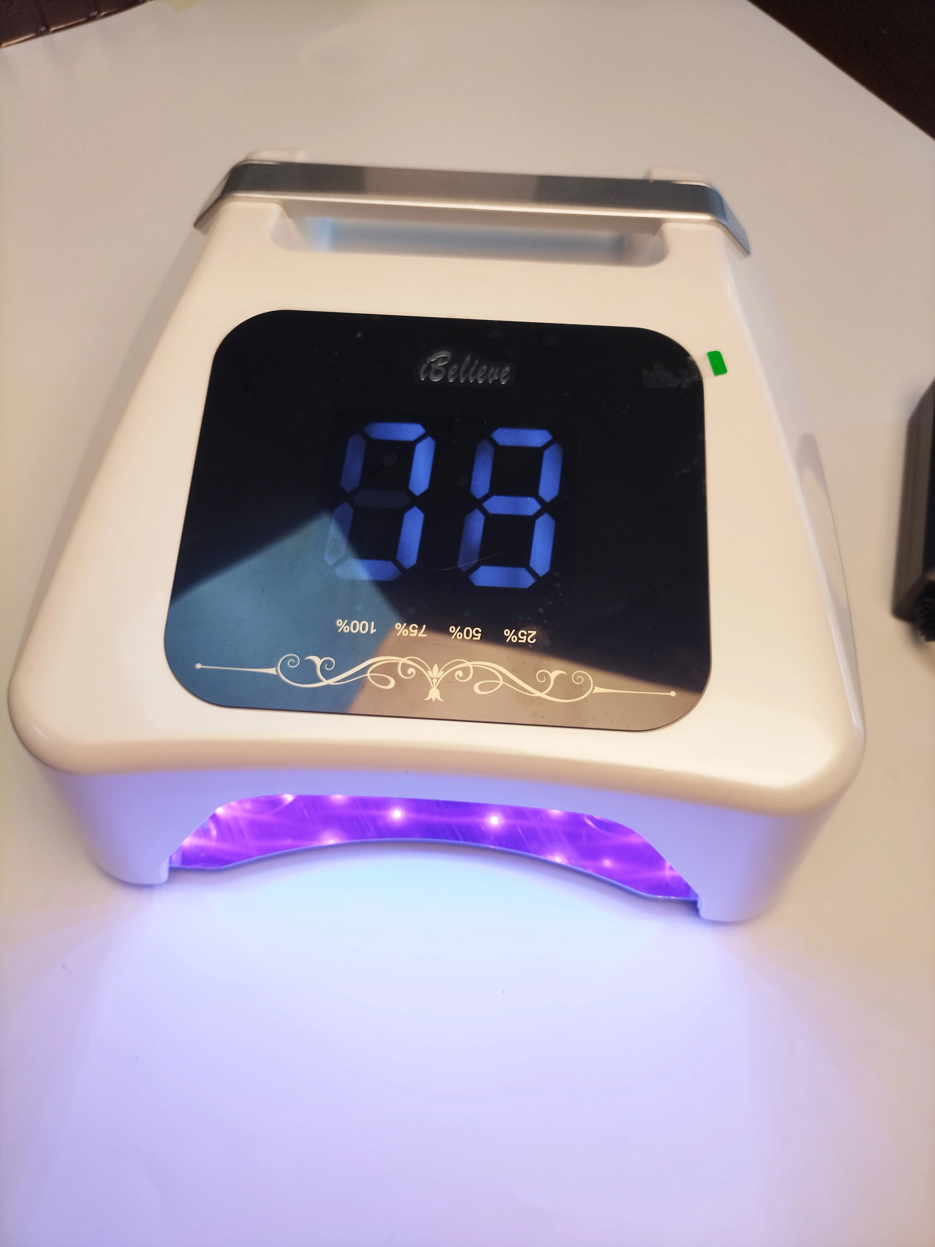 2개 LED 네일 램프 5200mAh 배터리 충전식 UV 라이트 자동 젤 건조 매니큐어 기계 타이밍 유도 LED+UV 드라이어