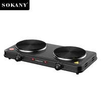 2000W Electric Hot Plate for Cooking, Dual Control Infrared Cooktop, Double Burner, Portable Countertop Burner, Electric Cooktop 1