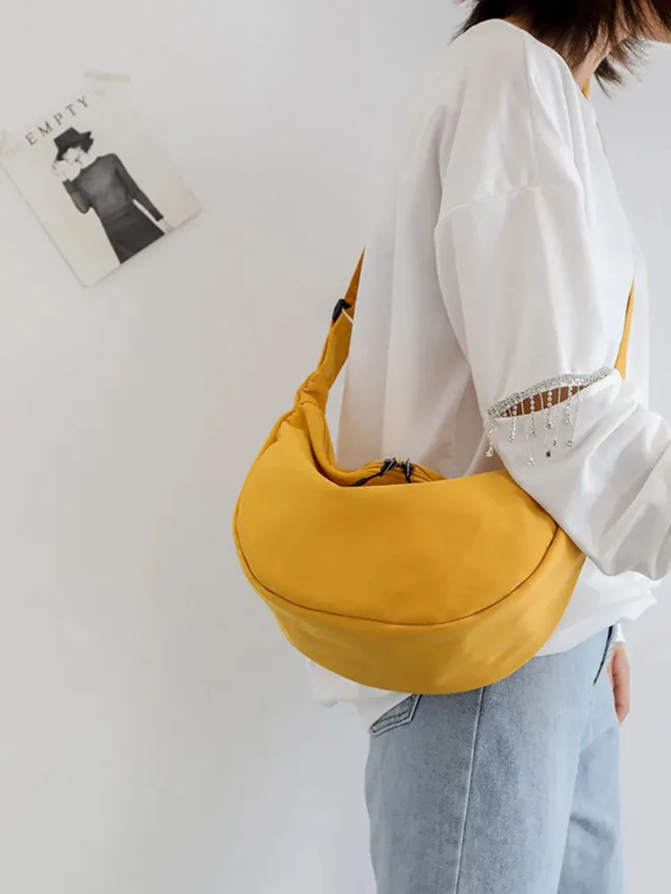 Women's messenger bag leisure dumpling bag leisure nylon cloth women's solid color simple shoulder