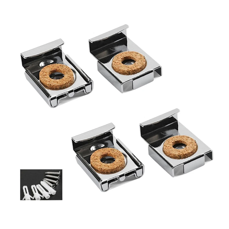 욕실 화장실 R9UF에 대 한 4Pcs 거울 장착 클립 스프링 로드 거울 걸이 클..