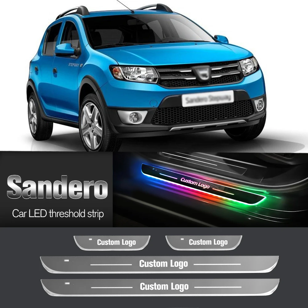 

Car Door Sill Light For Dacia Sandero Stepway 2007-2023 2013 2020Customized Logo LED Welcome Threshold Pedal Lamp Accessories