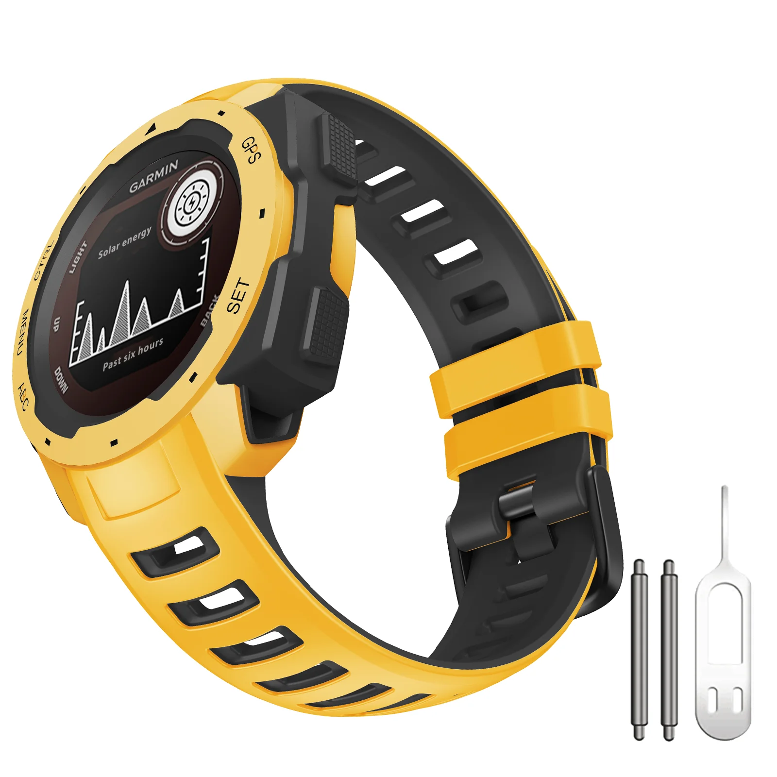 Garmin Instinct2 Dual-Color Silicone Strap - Soft Rubber 22mm Wristband